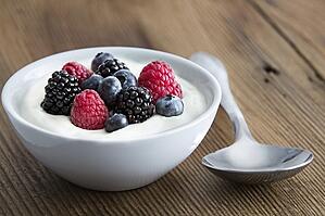 bowl of yogurt and berries