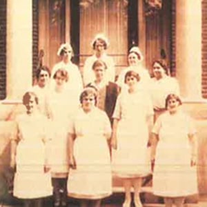 1800s photo of nurses at Health Center