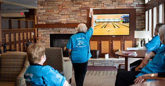 Highview Hills seniors play bowling video game