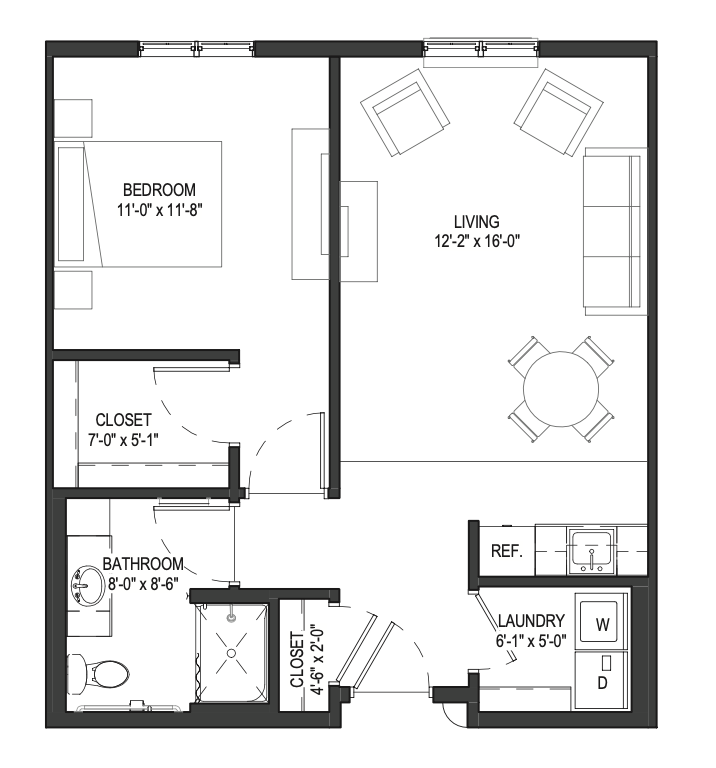 The Orchid - 660 sq ft, 1 bedroom (Gardens)