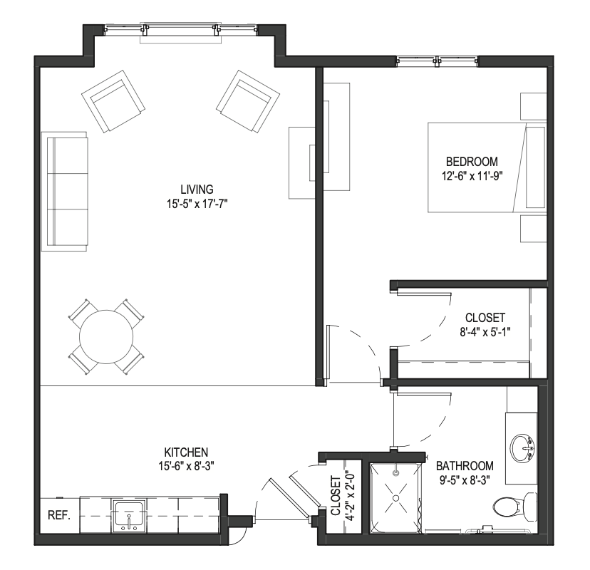 The Periwinkle - 794 sq ft, 1 bedroom (Gardens)