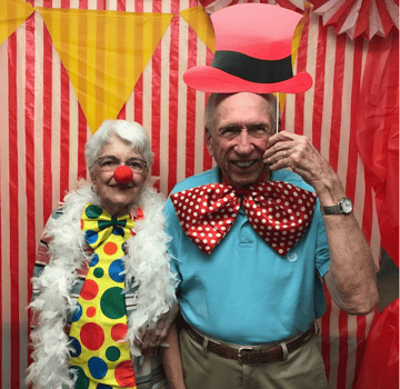 Westwood Ridge residents in clown outfits